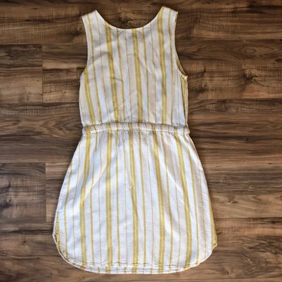 Old Navy Mustard Striped Linen Dress SP - Picture 3 of 6